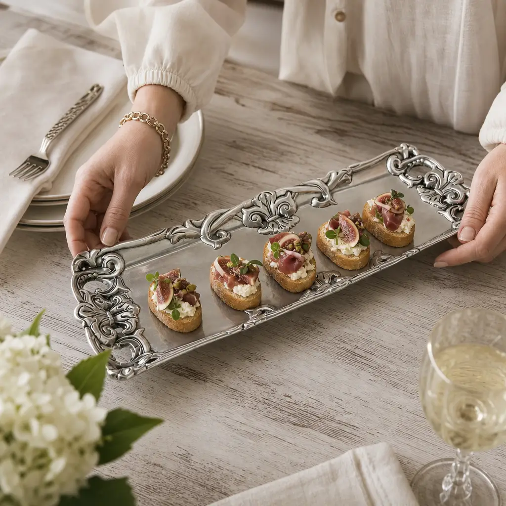 Fleur-De-Lis Oblong Tray, photo 4 of 12