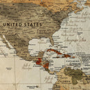 Customize Push Pin Vintage World Map Wall Art Canvas Print –