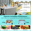 103 Quart Wheeled Cooler with Pull Handle and Drain Plug by LJGDeals