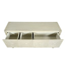 Geometric Carved Console Table With 3 Soft Close Drawers by HouseOfZazla