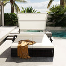 U_STYLE Outdoor Steel Frame Sun Lounger with Adjustable Backrest by HouseOfZazla