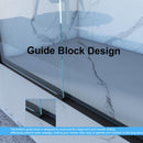 Frame Double Sliding Shower Door, Bypass Bathroom Sliding Door With Premium Clear Tempered Glass, Hardware Sliding Glass Shower Enclosure - Matte Black by HouseOfZazla