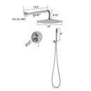 Elegant 10" Round Rain Shower Head And Handheld Set With Adjustable Tilt And Dual Modes by HouseOfZazla