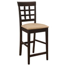 Upholstered Counter Height Stools (Set of 2) - Brown / Beige by HouseOfZazla