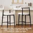 Counter Height Bar Stools Set of 2 with Curved Backrest