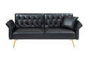 67.71 Inch Faux leather sofa bed with adjustment armres