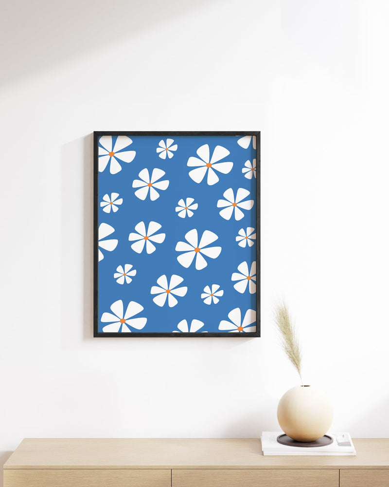 Abstract white daisies