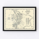 Vintage Map of Redding, California 1920
