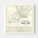 Vintage Map of Santa Cruz, California 1920