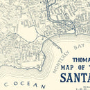 Vintage Map of Santa Cruz, California 1920