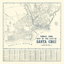 Vintage Map of Santa Cruz, California 1920