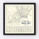 Vintage Map of Santa Cruz, California 1920
