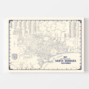 Vintage Map of Santa Barbara, California 1920