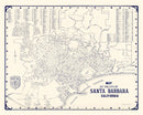 Vintage Map of Santa Barbara, California 1920