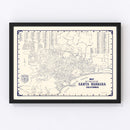 Vintage Map of Santa Barbara, California 1920