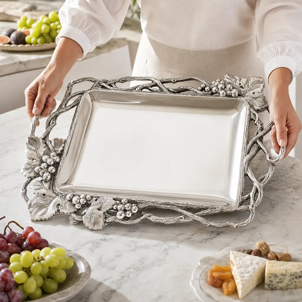 Grape Open Vine Rectangle Tray, photo 4 of 10