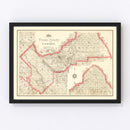 Vintage Map of Fresno County, California 1914