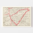 Vintage Map of Calaveras County, California 1914