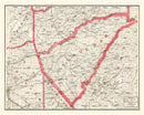 Vintage Map of Calaveras County, California 1914