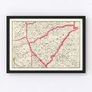 Vintage Map of Calaveras County, California 1914