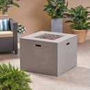Outdoor Patio Square Gas Burning Concrete Fire Pit 40,000 BTU by HouseOfZazla