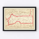 Vintage Map of Sierra County, California 1914