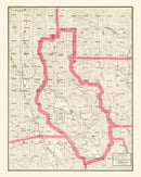 Vintage Map of Lake County, California 1914