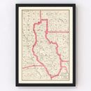 Vintage Map of Lake County, California 1914