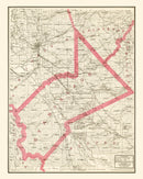 Vintage Map of Stanislaus County, California 1914