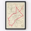 Vintage Map of Stanislaus County, California 1914