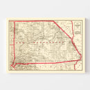 Vintage Map of Bernardino County, California 1914
