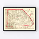 Vintage Map of Bernardino County, California 1914
