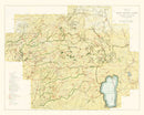 Vintage Map of Tahoe National Forest 1916