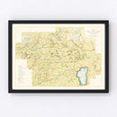 Vintage Map of Tahoe National Forest 1916