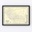 Vintage Map of Sausalito, California 1920