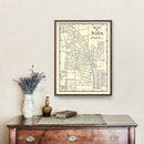 Vintage Map of Napa, California 1920