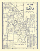 Vintage Map of Napa, California 1920
