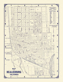 Vintage Map of Healdsburg, California 1920