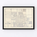 Vintage Map of El Centro, California 1920