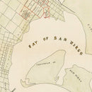 Vintage Map of San Diego, California 1892