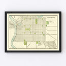 Vintage Map of Sacramento, California 1892