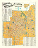 Vintage Map of Los Angeles, California 1900