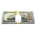 Money Prop - New Style $100's Crisp New $10000 Full Print Stack