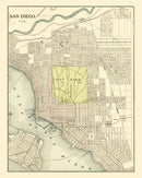 Vintage Map of San Diego, California 1902