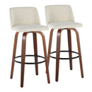 Toriano - Contemporary Fixed Height Barstool Swivel And Round Footrest (Set of 2) by HouseOfZazla