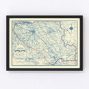 Vintage Map of Santa Clara County, California 1913