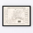 Vintage Map of Santa Cruz, California 1913