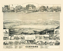 Vintage Map of Elsinore, California 1887