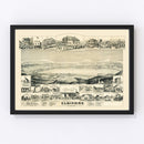 Vintage Map of Elsinore, California 1887