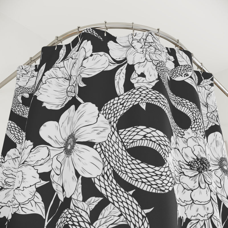 "Garden in Gray" Cloth Shower Curtain